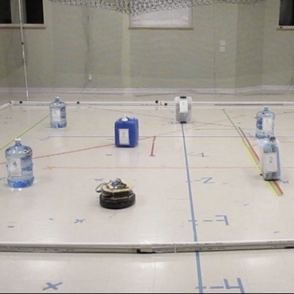 Experiments to test a collision prediction system for a floor robot